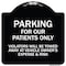 Signmission Parking for Our Patients Only Violators Will Be Towed Away at Vehicle Owners Expense, BW-1818-23442 A-DES-BW-1818-23442 - alternate 1